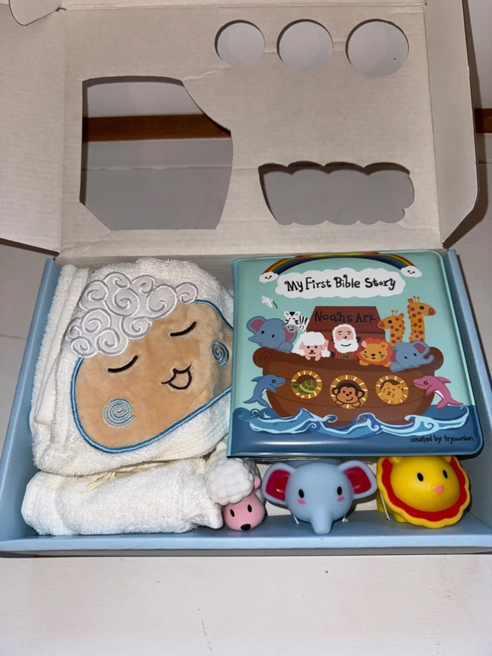 My Mate Zoe My First Bible Story Noah's Ark Bath Set - Light Blue
